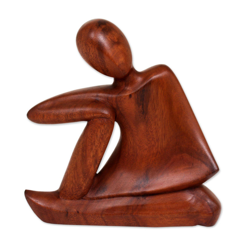 Figurine Détendez-vous en bois Suar