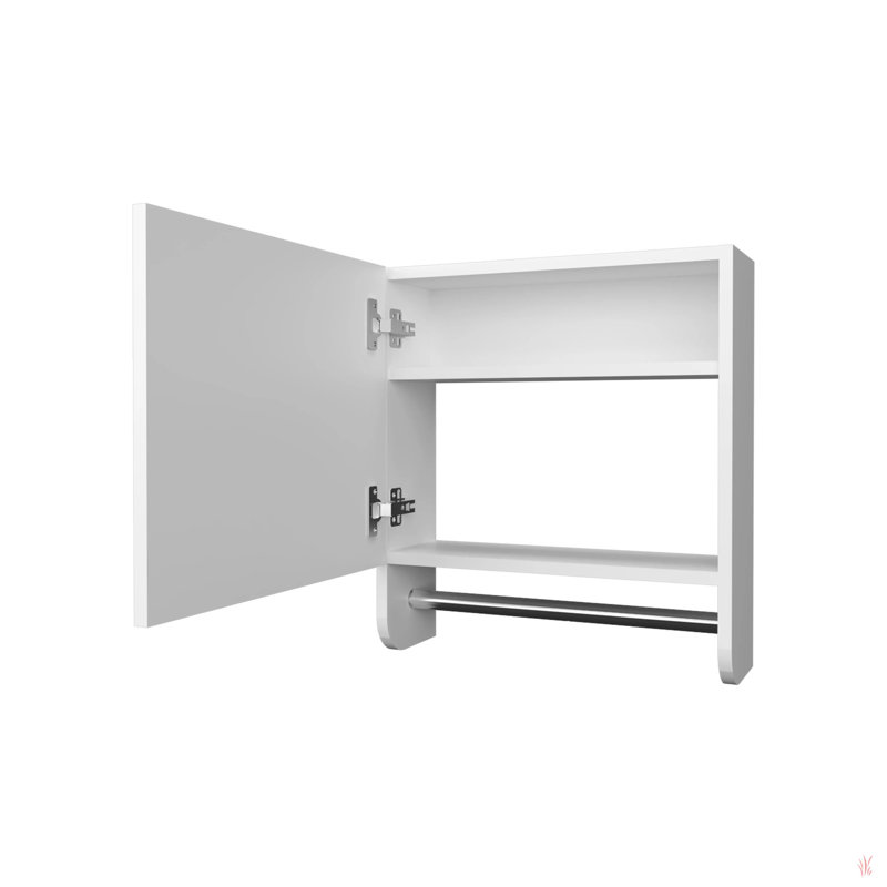 Pharmacie avec porte-serviettes et miroir inclus, Blanc