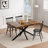 55.11" -70.86"Retro Rectangular Stretch Dining Table, Antique Wood Top And Black Relief Plate, Black Fine Sand Cross Iron Foot Base Dining Table, With Storage Box.-2073750133
