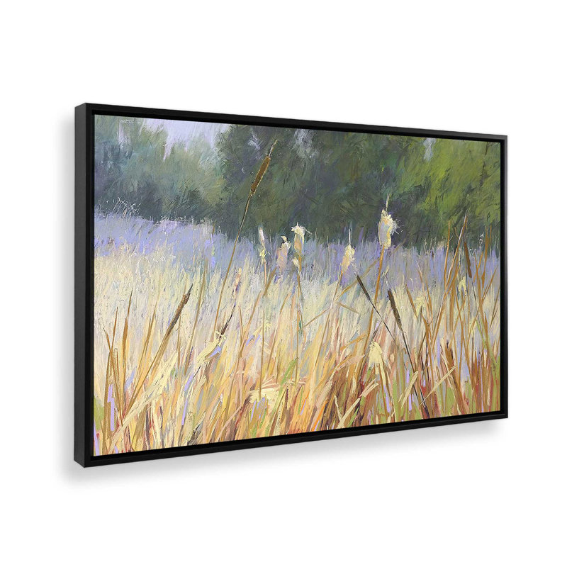«Whispering Reeds», reproduction sur toile, H 26 po x l 38 po x P 1,75 po, Cadre flottant noir satiné