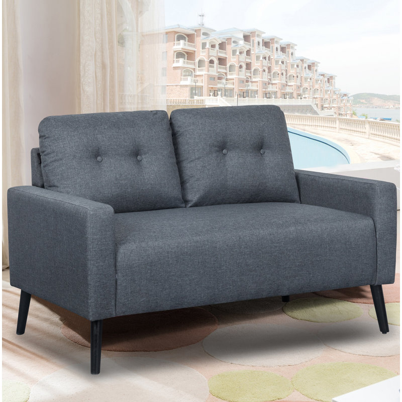 Ratcliffe Upholstered 55'' Loveseat, Dark Gray