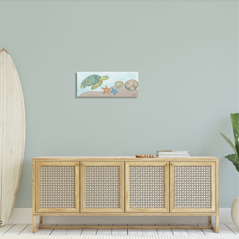 Art mural sur toile, "Sea Turtle", H 10 po x l 24 po x P 1,5 po