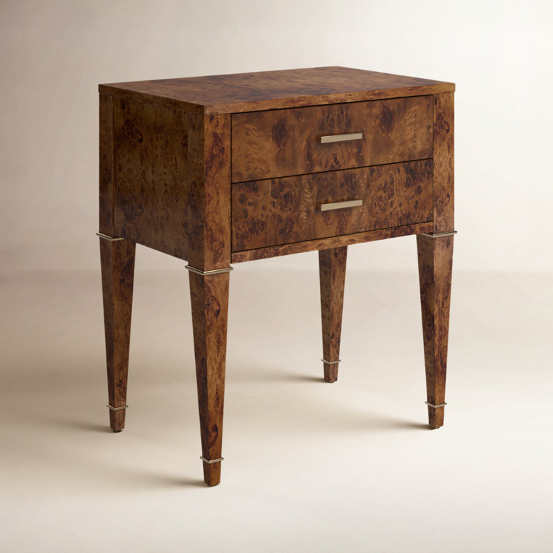 Mazekine 2 - Drawer Nightstand, Honey Burl