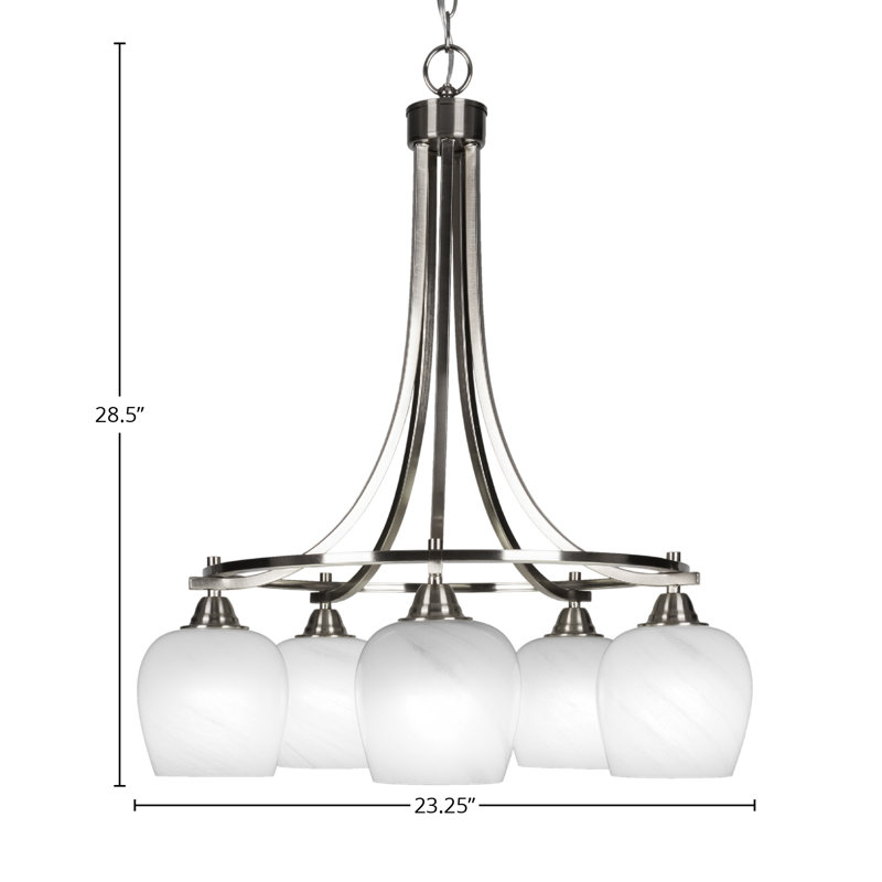 Michell 5-Light Chandelier, Brushed Nickel