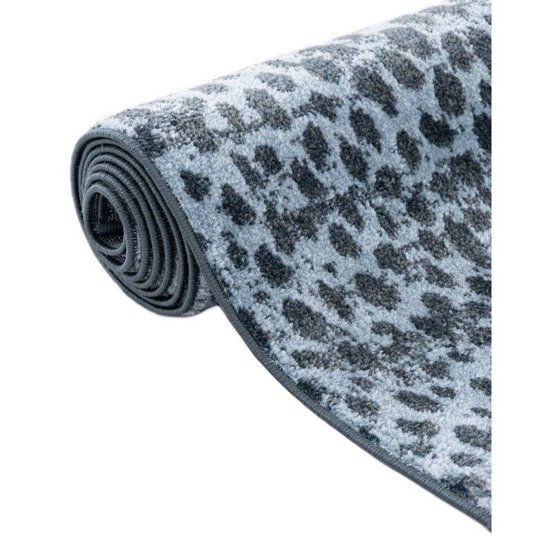 Tapis bleu marine à motif animalier Langley Street®, Tapis de couloir 2 pi 7 po x 12 pi