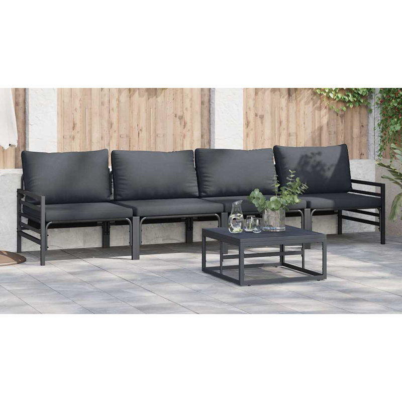  Garden Sofa Set 5 Pcs Anthracite Steel
