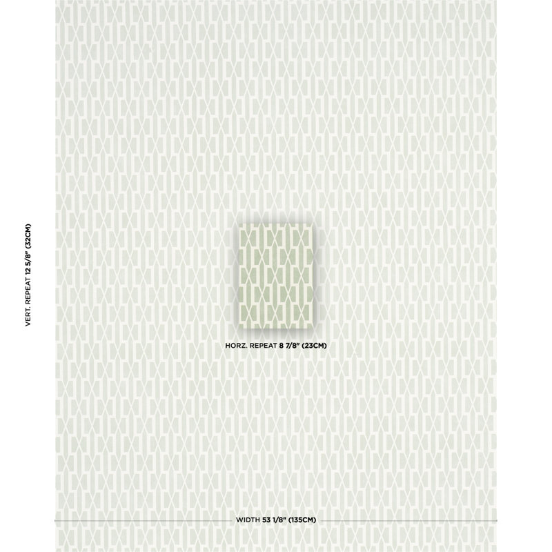 Schumacher X Veere Grenney Belvedere Wallpaper, Celadon