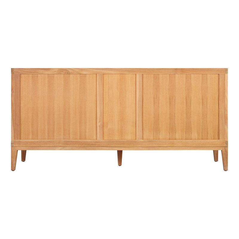 Ensemble de meuble-lavabo double 72 "avec lavabos ovales encastrés Aliso, 8 po, Marbre de Carrare, Teck naturel