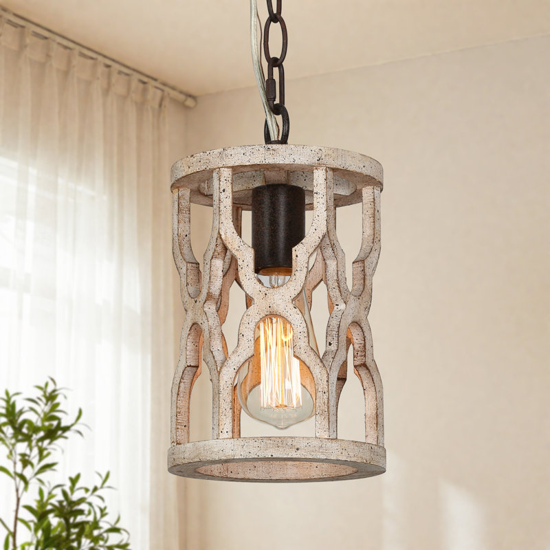 1-Light Wooden Pendant