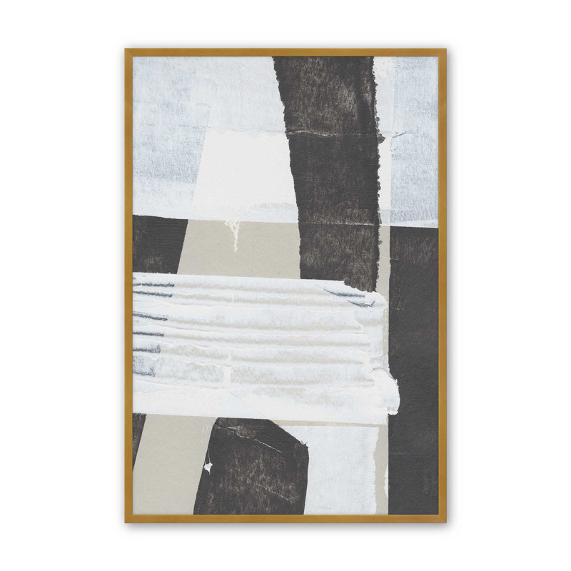 Fragments de contraste II, H 11,25 po x l 9,25 po, Cadre ouvert en angle, or poli