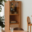 Buffet décoratif de style japonais en bois massif, verre et rotin