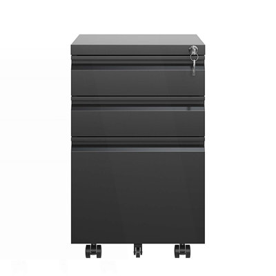 Classeur mobile 3 tiroirs avec serrure, classeur en métal, armoire de rangement pour le salon