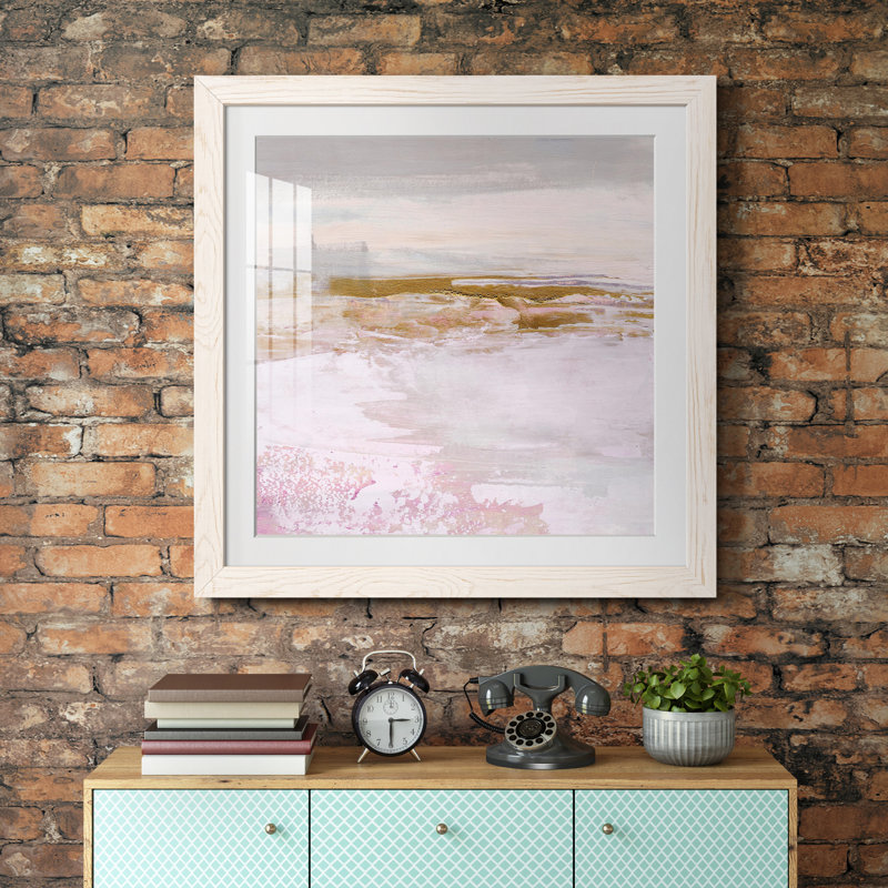 «Magenta Skyline I», reproduction encadrée de qualité supérieure - prête à être accrochée, Cadre blanc