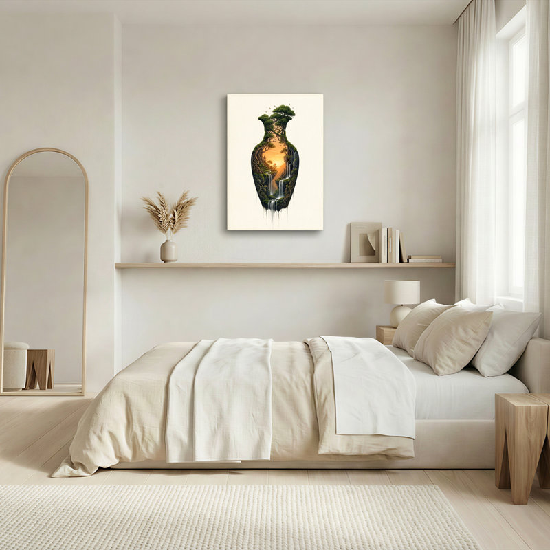 Paysage fantastique, art mural sur toile, ensemble de 1, H 48 po x l 32 po, Toile tendue