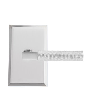 Bravura 846-G1 Knurled Passage Lever on Beveled Rectangular   Rose in Satin Nickel