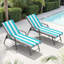 73.9" Aluminum Reclining Patio Chaise Lounge Chairs With Removable Cushions (Set Of 2 )-2046552945-2042238247