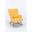 Fauteuil à bascule ergonomique, revêtement en velours jaune pour fauteuil confortable, fabrication à long terme