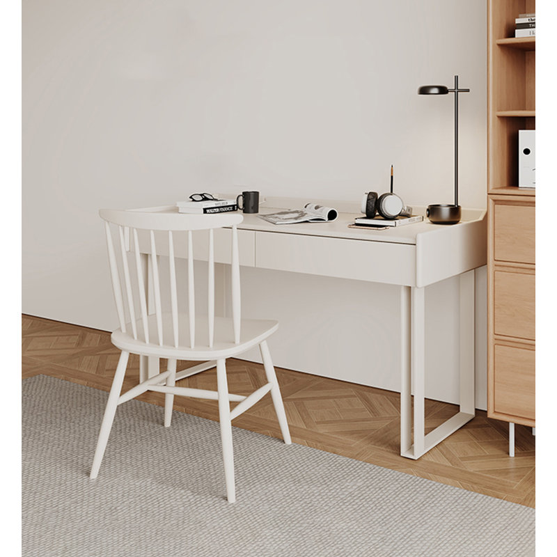 Bureau d'ordinateur en bois massif de style crème, H 29,53 po x l 55,12 po x P 21,65 po 