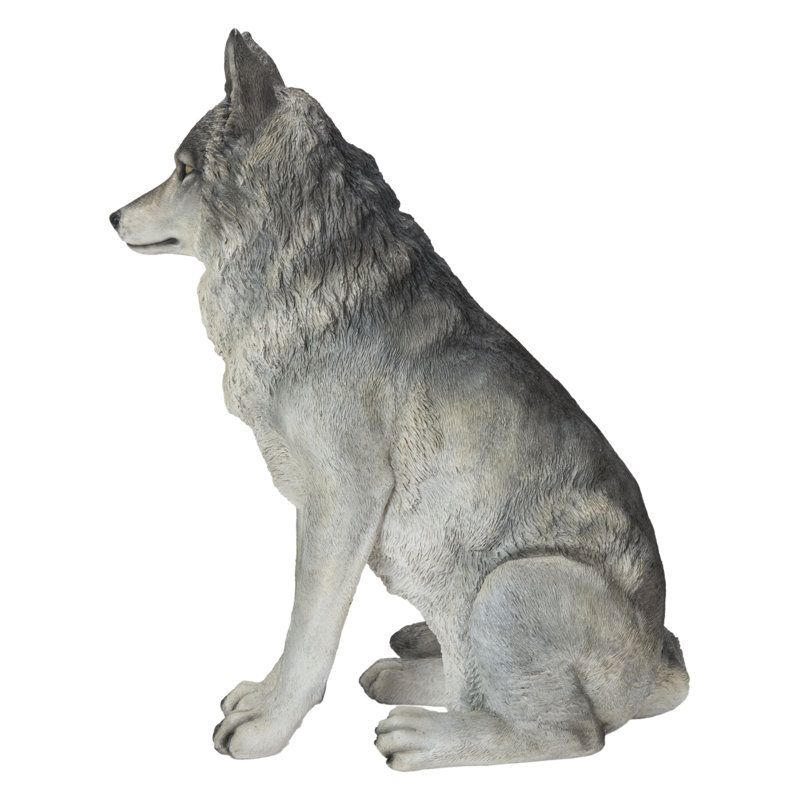 Statue de loup assis