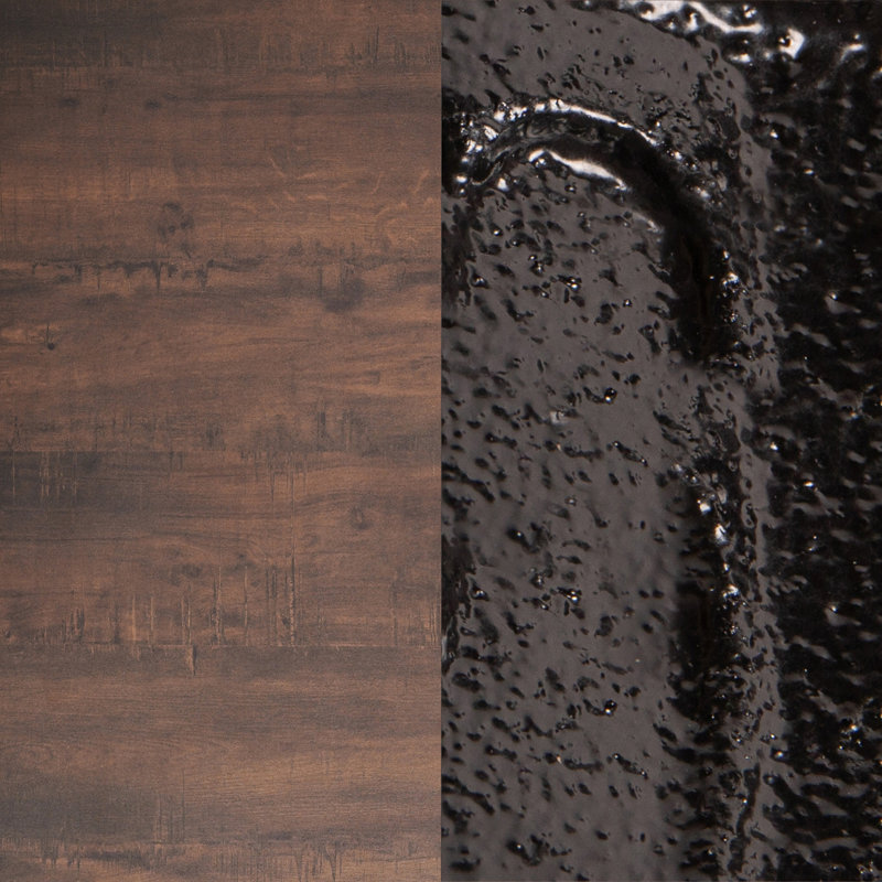 Commercial All-Weather Seamless Surface Tabletop with Bistro Base, Dark Brown Wood, 29.75"H x 31.25"L x 31.25"W
