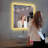 Ibanez Wall-Mounted LED Bathroom Vanity Mirror with Dimmable Lights, Defogger & Adjustable Colour Temperature – Modern Waterproof Design-959207429