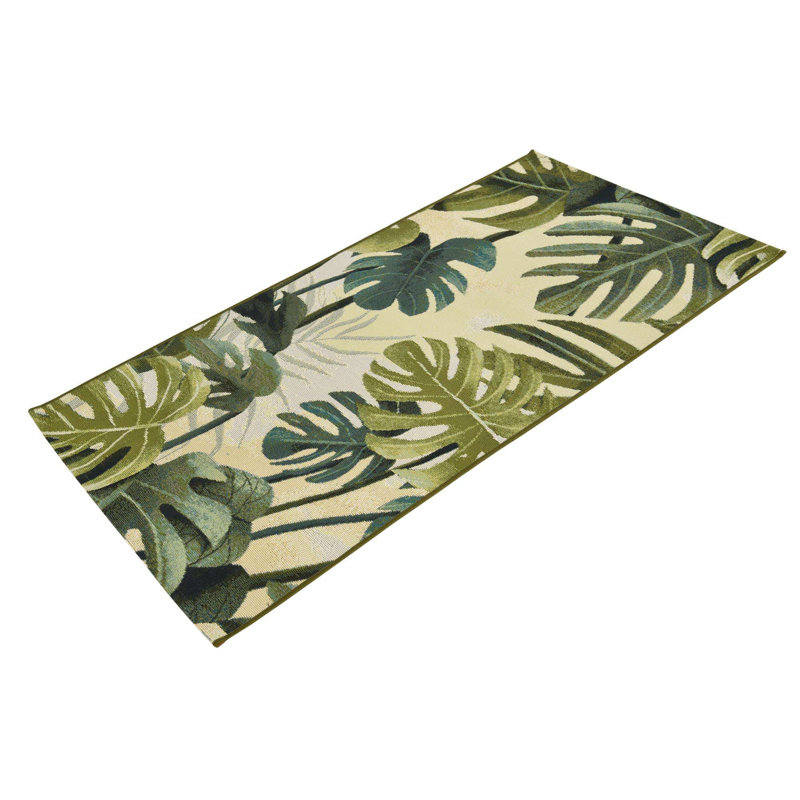 Tapis intérieur / extérieur floral Cindina, Tapis de couloir 2 pi x 6 pi