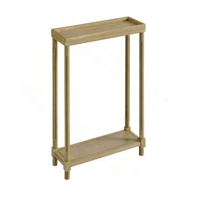 Narrow Side End Tables with Shelf, Set of 2