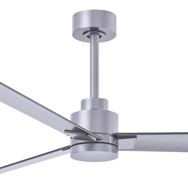 Alessandra Outdoor Downrod Ceiling Fan, Brushed Nickel, Brushed Nickel