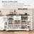 54.9" Kitchen Island with Drop Leaf & Power Outlets, Rolling Kitchen Cart with Barn Doors & Glass Front, Farmhouse Storage Cart for Kitchen & Dining-1662803093