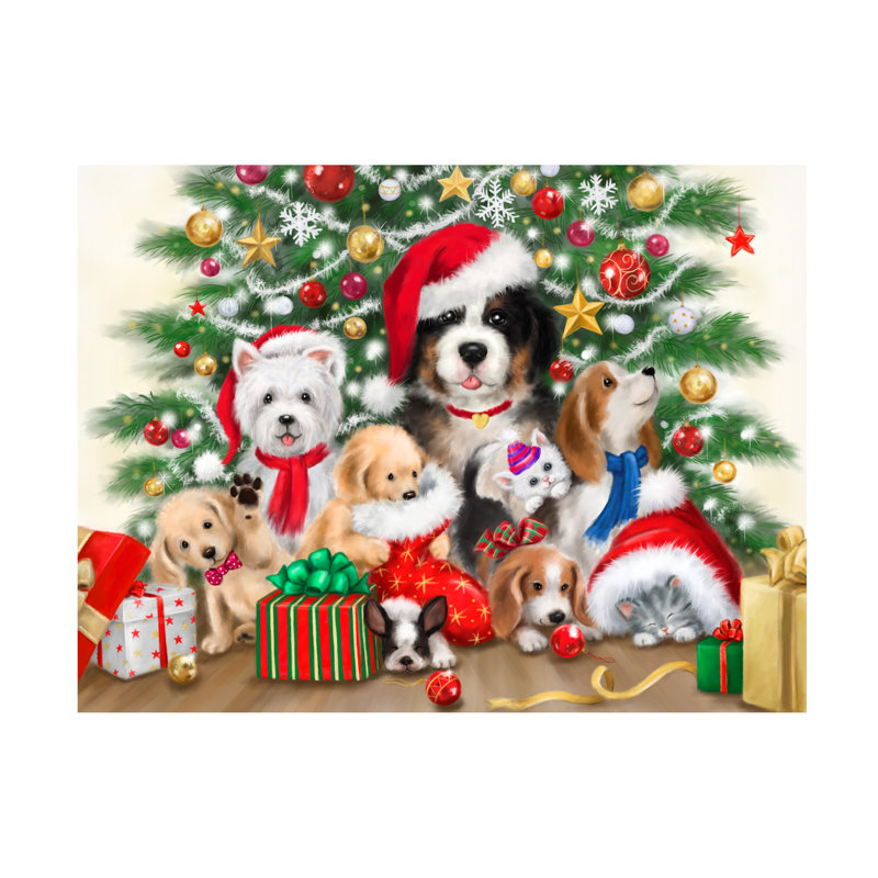 Art sur toile «ologic Happy Dogs », H 14 po x l 19 po
