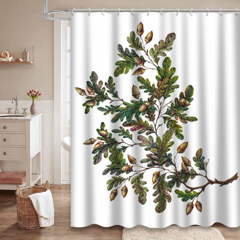 Aquarelle, branche, feuilles, automne, baroque, bordure bohème botanique avec 12 crochets, L 72 po x l 84 po