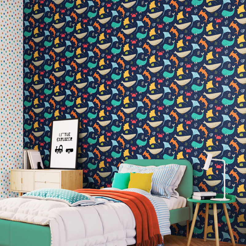 Hoopla Walls Ocean Adventure Inky Mix 10m Wallpaper