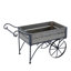 Chariot rustique avec support et jardinière, dimensions : 24,4 x 12,6 x 15,4 pouces