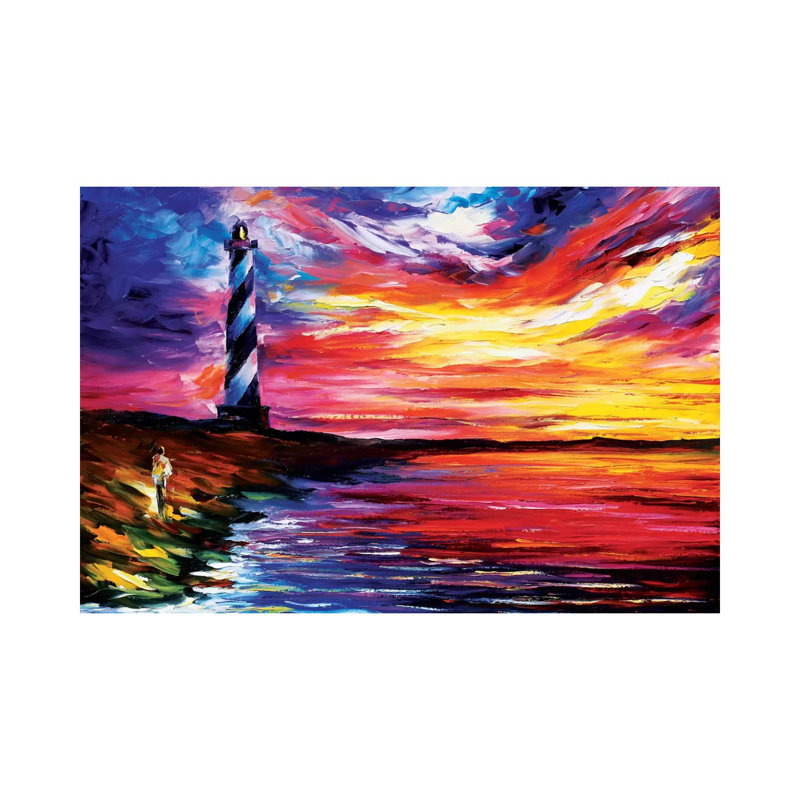 Lighthouse 1 Piece Painting on Canvas, 101.6 cm H x 66.04 cm W x 1.91 cm D, Wrapped Canvas
