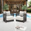 Modern Rope Woven Patio Chair with Aluminum Frame and Wood Grain;Weather-Resistant Outdoor Armchair for Pool and Garden-1477087249