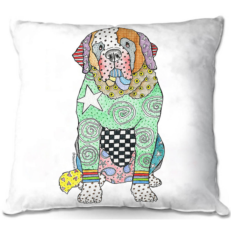  Coussin Couch Saint Bernard, 18 po x 18 po, Blanc