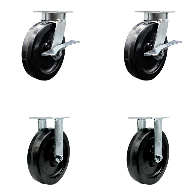 4 Piece Kingpinless Phenolic Caster Set