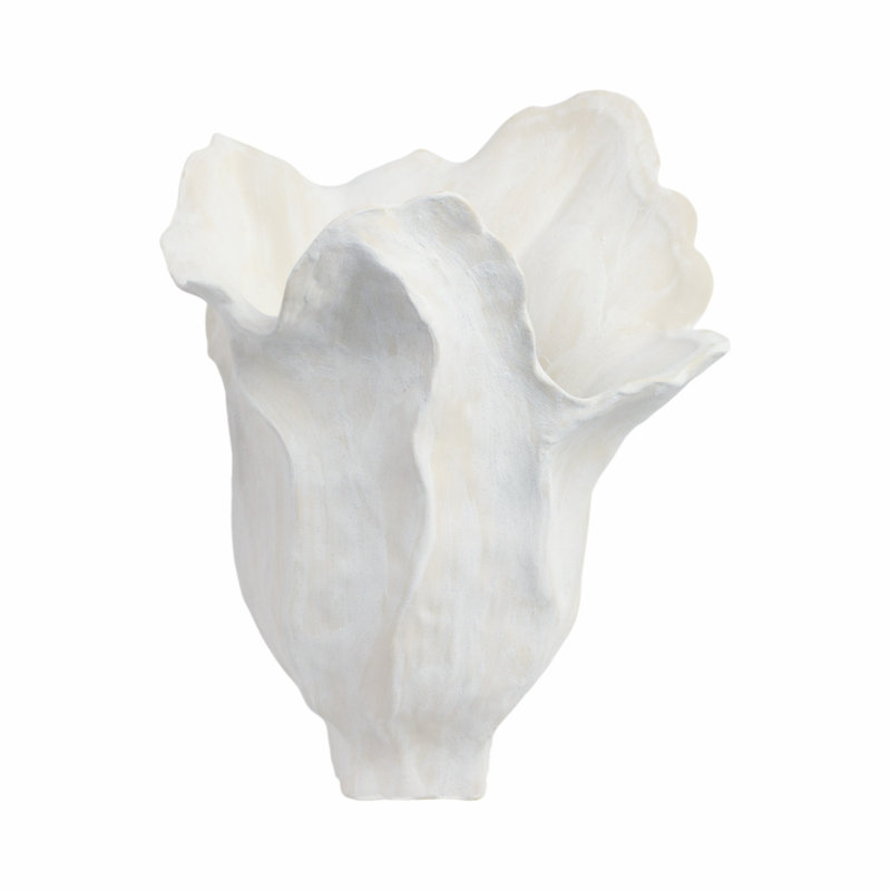 Sagebrook Home 16" Zaldana Large Porcelain Vase, Ivory, 13" H x 12" W x 11" D, Ivory
