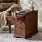 Williams 25"H Traditional Solid Wood Base End Table with Hooded Caster Wheels and Built-In Outlets-316080376