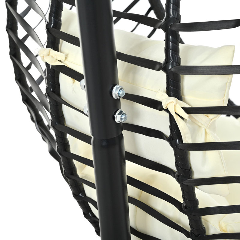 Balancelle avec support et coussin Jitka, Noir / Beige