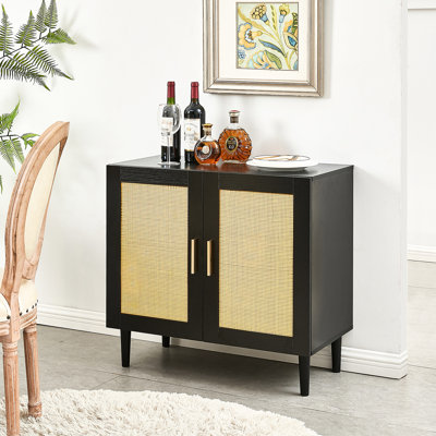 Contemporary Console Table With Storage And Adjustable Shelf Function Elegant Bedroom Cabinet Natural Practical Adjustment