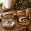 Assiettes en plastique, ensemble de 8, napperons ronds à dégradés assortis, résistants à la chaleur, imperméables et réutilisables, pour la cuisine et la salle à manger, accessoires de décoration intérieure.-1265776850