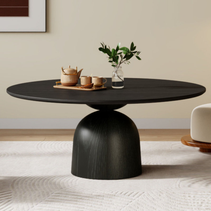 Table d'appoint moderne en bois massif avec table d'appoint Jahnelle, Brun, H 17,4 po x L 39,4 po x l 39,4 po