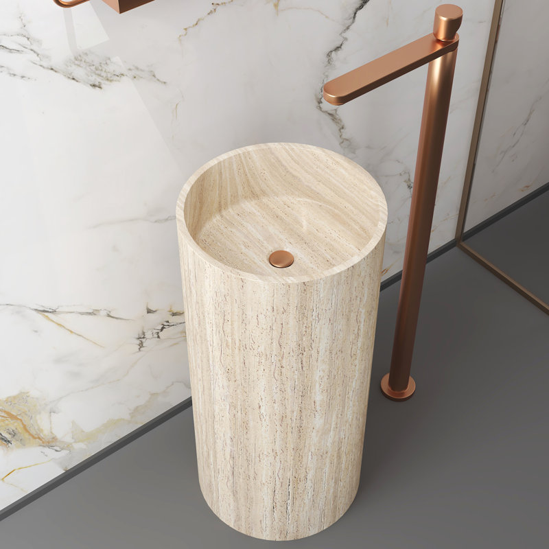 Lavabo de salle de bain à surface solide 33 po Chloe, Jaune