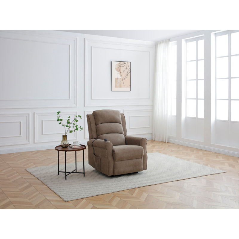 George Chenille Mushroom Lift Assist Recliner Chair