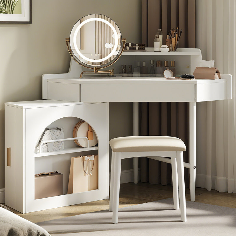Meuble-lavabo de coin avec miroir et lumières DEL