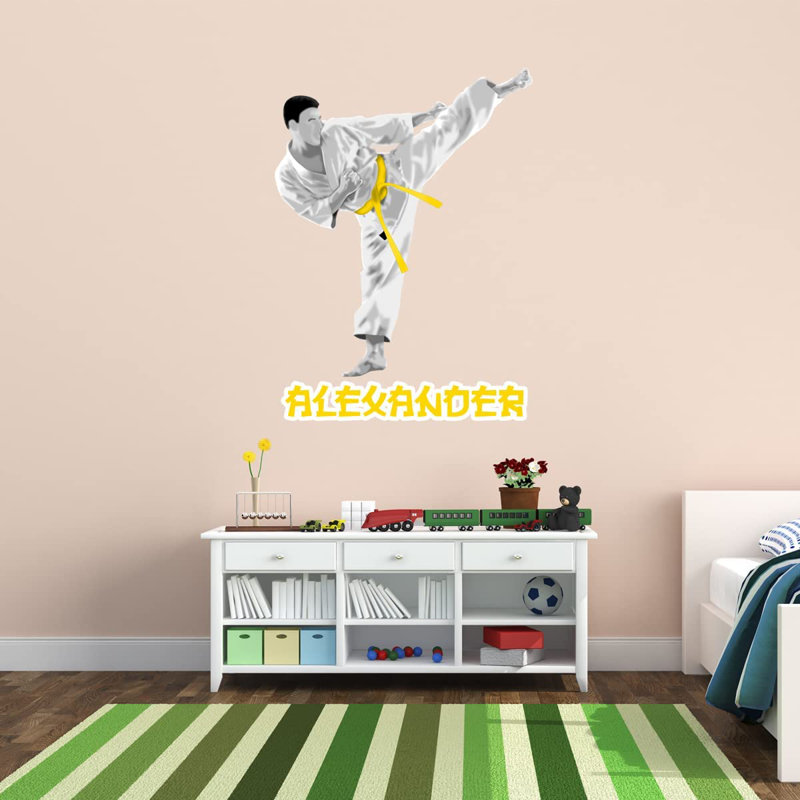 Adhésif décoratif karaté, Jaune, H 28 po x l 20 po, Oui