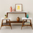 3-Piece Mid Century Modern Living Room Table Set In 2-Tone Finish