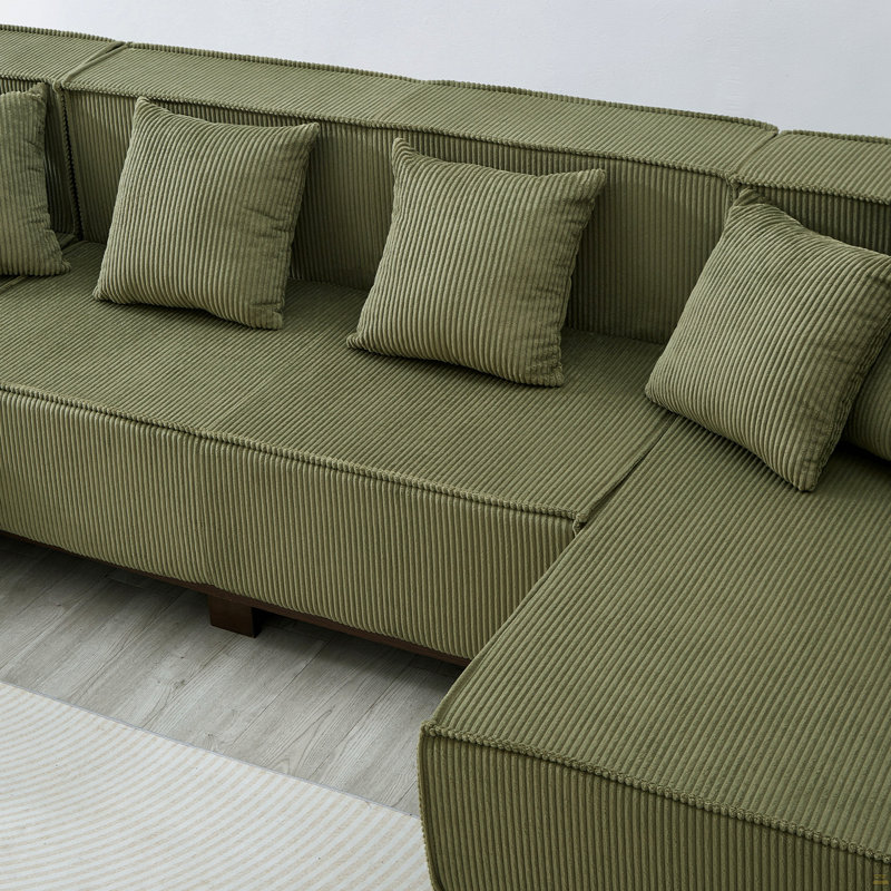 Canapé-lit rembourré avec 4 coussins Modern, Vert