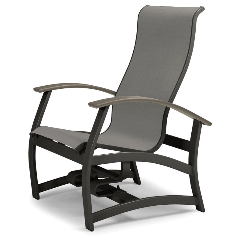 Askar Swivel Powder Coated Aluminum Outdoor Lounge Chair, Alloy Sunbrella®, Textured Graphite, Desert P60